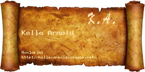 Kelle Arnold névjegykártya
